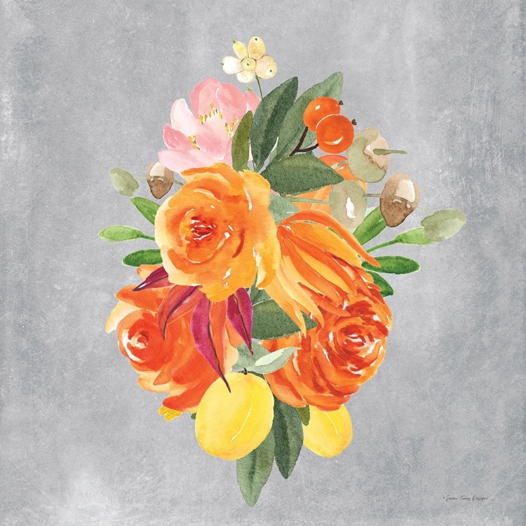 Picture of WATERCOLOR ORANGE FLOWERS