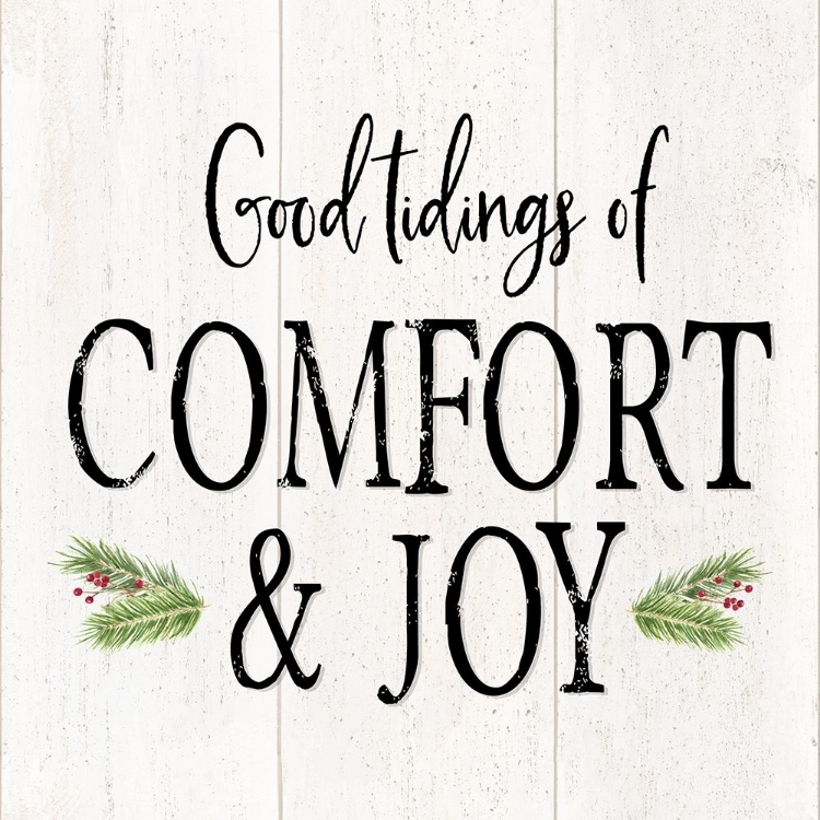 Picture of PEACEFUL CHRISTMAS II-COMFORT AND JOY BLACK TEXT