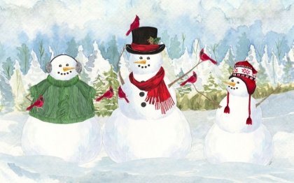 Picture of SNOWMAN CHRISTMAS LANDSCAPE