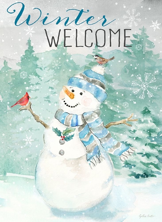 Picture of LET IT SNOW BLUE SNOWMAN PORTRAIT