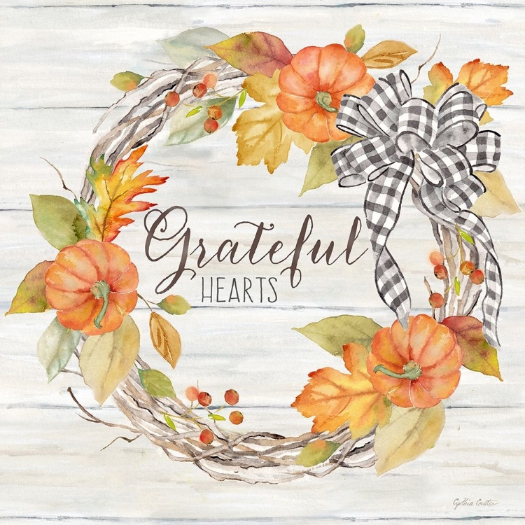 Picture of PUMPKIN PATCH WREATH II-GRATEFUL