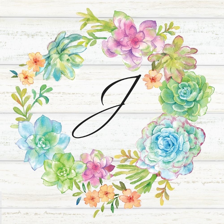 Picture of SWEET SUCCULENTS WREATH MONOGRAM J