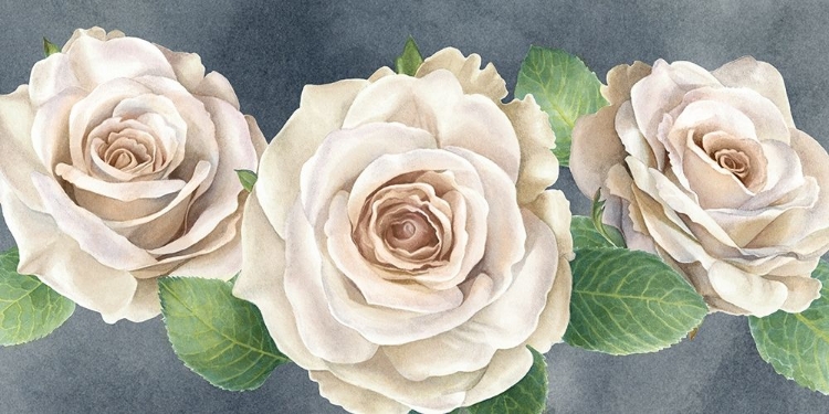 Picture of IVORY  ROSES ON GRAY LANDSCAPE I