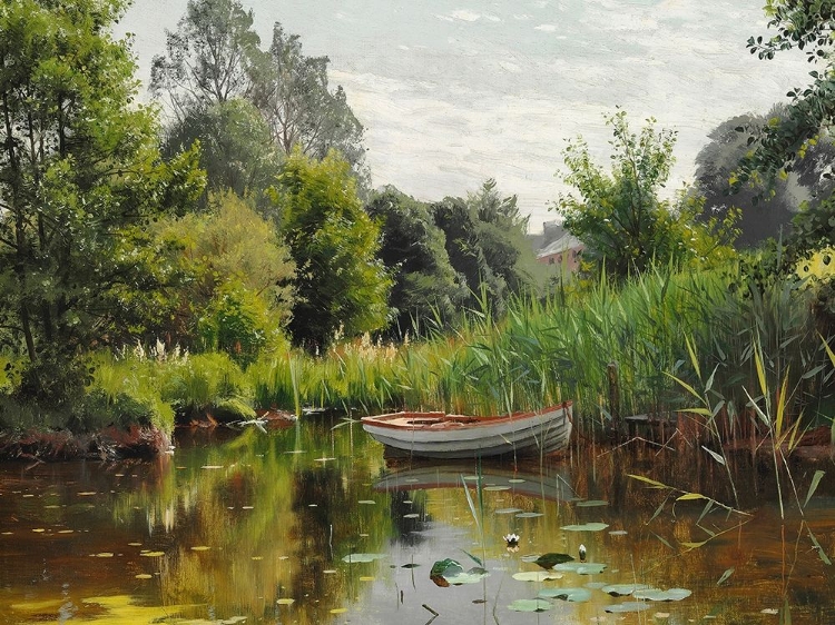 Picture of A FOREST LAKE WITH A ROWBOAT