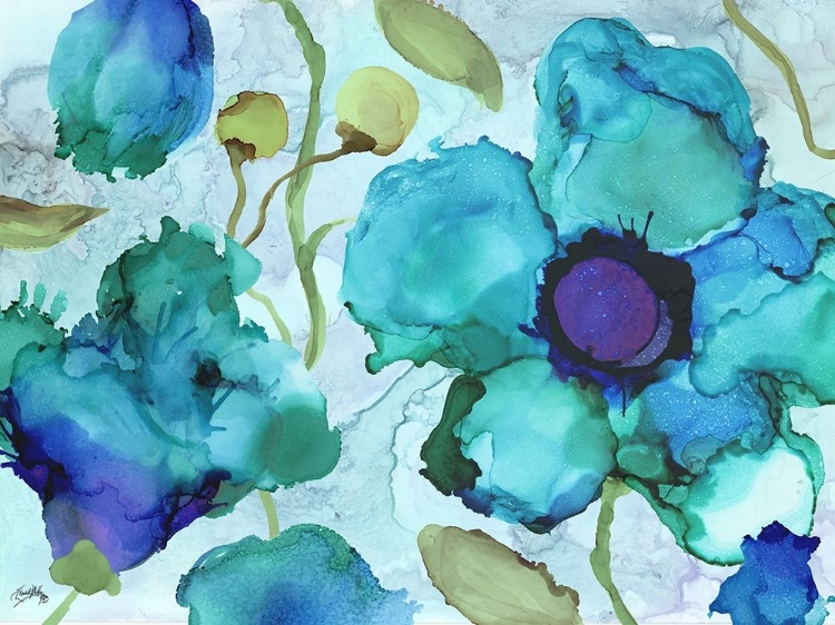 Picture of AQUA POPPIES II