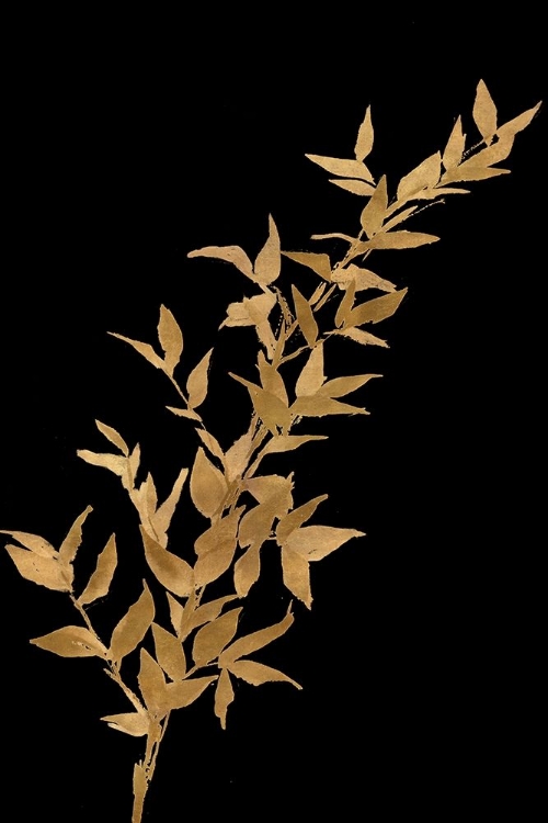 Picture of GOLDEN LEAVES ON BLACK III