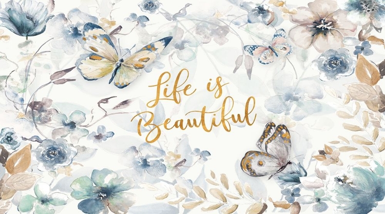 Picture of LIFE IS BEAUTIFUL BUTTERFLY FLORAL