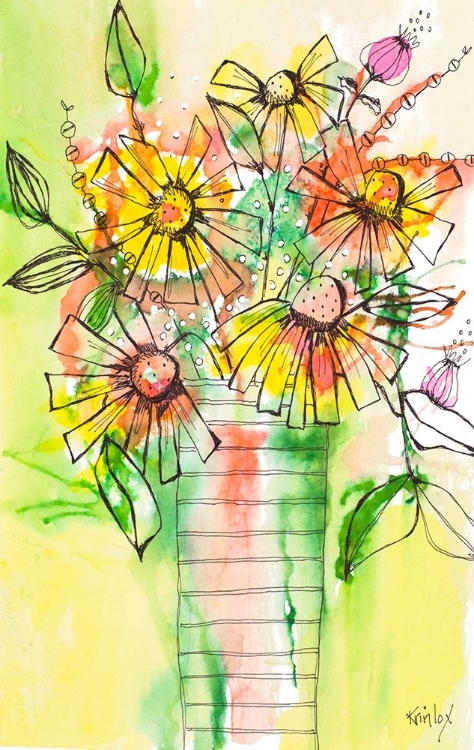 Picture of BURSTING WILDFLOWERS IN VASE