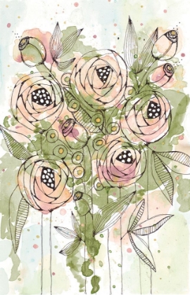 Picture of BLUSH AND GREEN FLORAL