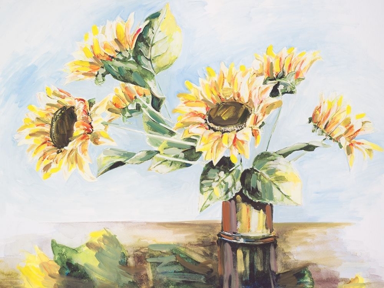 Picture of SUNFLOWERS ON GOLDEN VASE