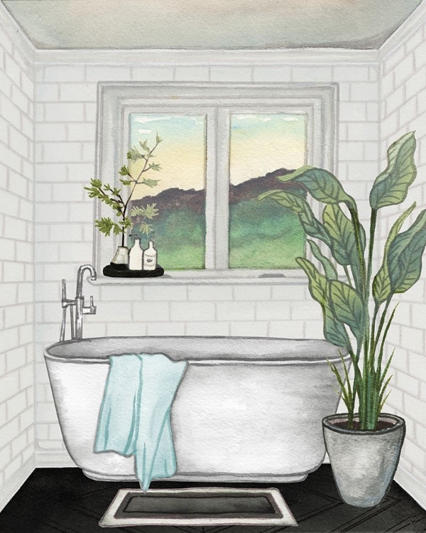 Picture of MODERN BLACK AND WHITE BATH I