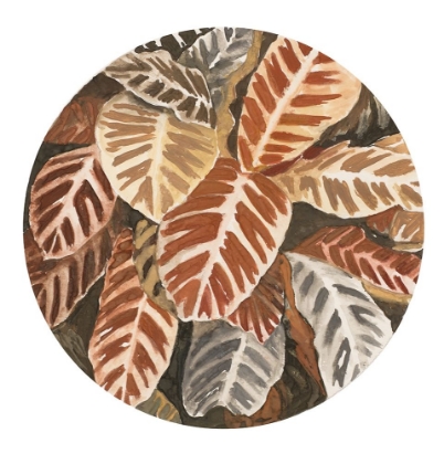 Picture of SEPIA LEAVES IN CIRCLE