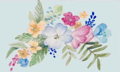 Picture of SPRING BOUQUET ON BLUE I