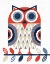 Picture of FOLK LODGE OWL RED NAVY