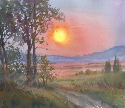 Picture of WATERCOLOR LANDSCAPE PAINTING 25