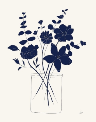 Picture of INDIGO SKETCH BOUQUET I