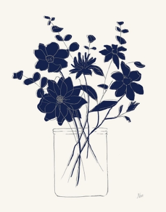 Picture of INDIGO SKETCH BOUQUET II