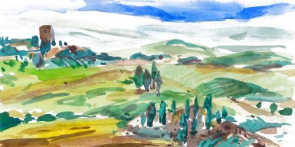 Picture of VIBRANT TUSCAN LANDSCAPE I