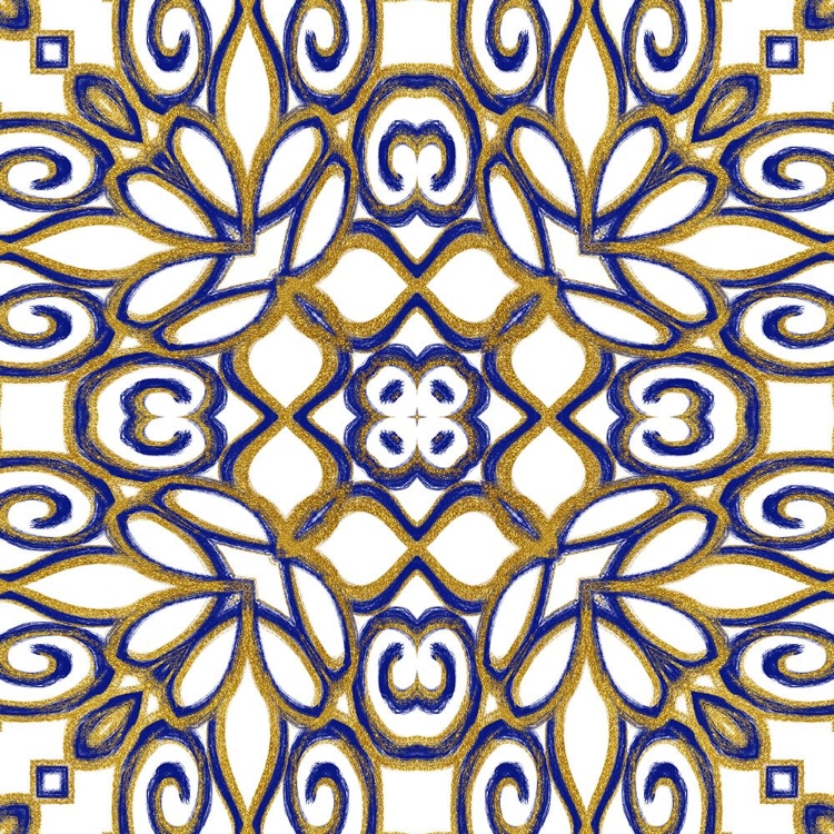 Picture of GOLD BLUE VINTAGE TILE II