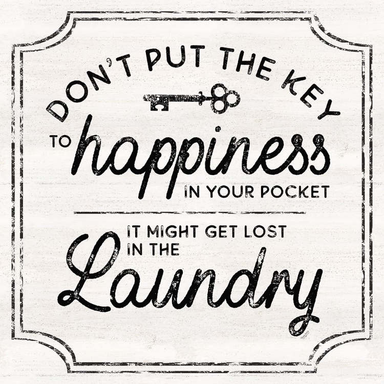 Picture of LAUNDRY ART II-KEY TO HAPPINESS