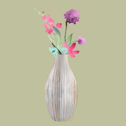 Picture of FLORAL IN A STRIPED VASE II