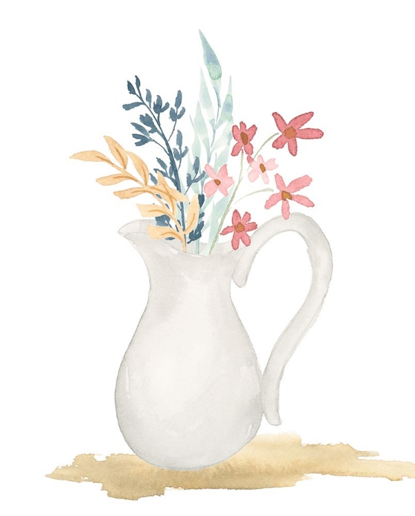 Picture of FARMHOUSE PITCHER WITH FLOWERS