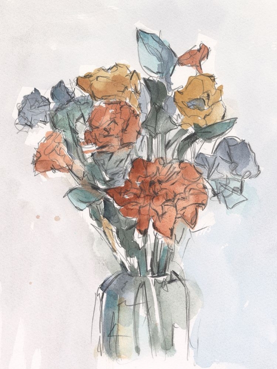 Picture of WATERCOLOR FLORAL ARRANGEMENT I