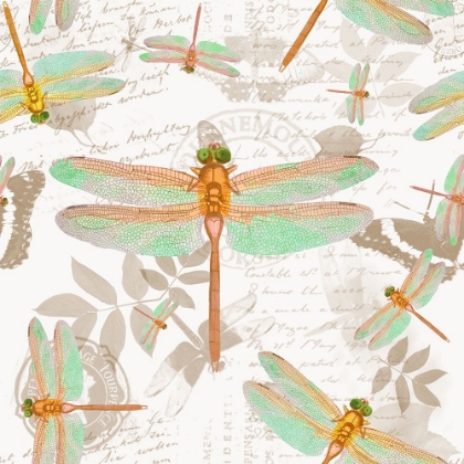 Picture of VINTAGE BOTANICALS DRAGONFLY PATTERN COPPER