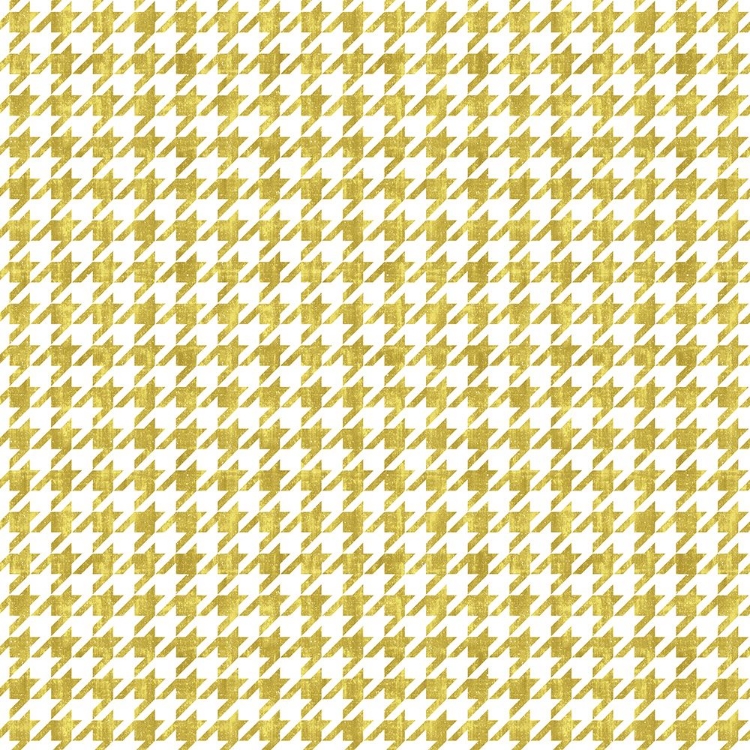 Picture of GOLD HOUNDSTOOTH ON WHITE