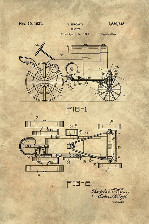 Picture of TRACTOR BLUEPRINT - INDUSTRIAL FARMHOUSE