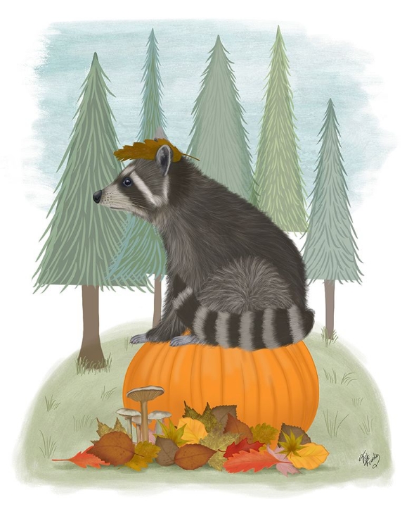 Picture of RACCOON ON PUMPKIN