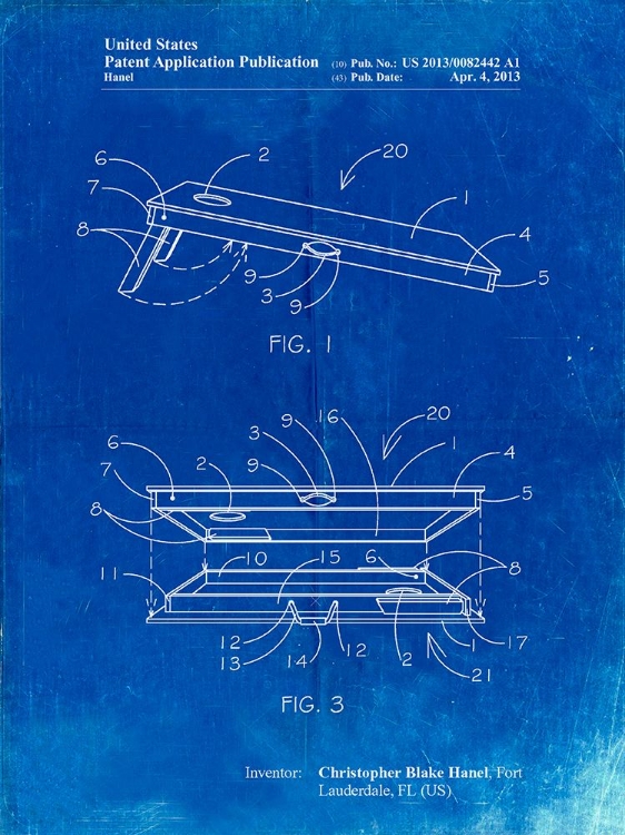 Picture of PP774-FADED BLUEPRINT CORN HOLE BOARD PATENT POSTER