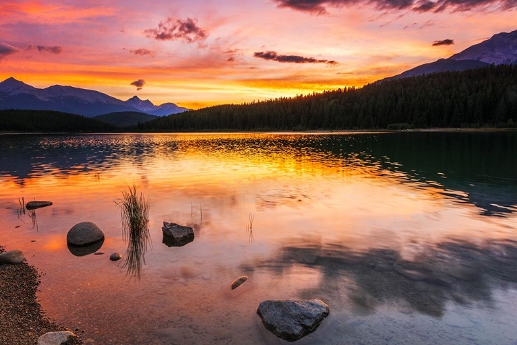 Picture of SUNSET AT PATRICIA LAKE-JASPER NATIONAL PARK-ALBERTA-CANADA