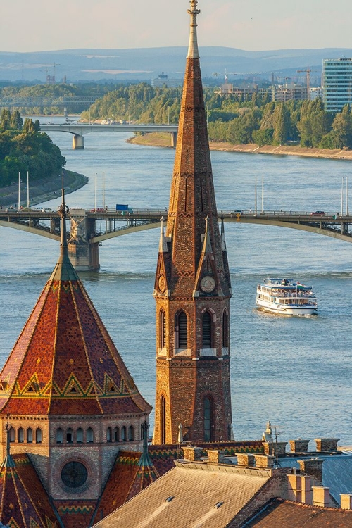 Picture of VIEW FROM CASTLE HILL OF THE MARGARET BRIDGE CROSSING THE DANUBE RIVER-BUDA SIDE-CENTRAL BUDAPEST-C