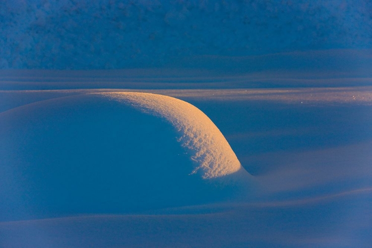 Picture of LANDSCAPE OF SNOW MOUND AT SUNSET-HAINES-ALASKA-USA