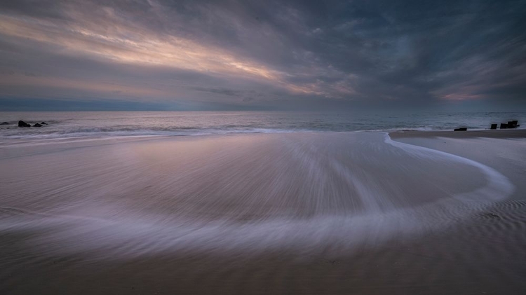 Picture of USA-NEW JERSEY-CAPE MAY NATIONAL SEASHORE SUNSET ON OCEAN AND BEACH SCENIC