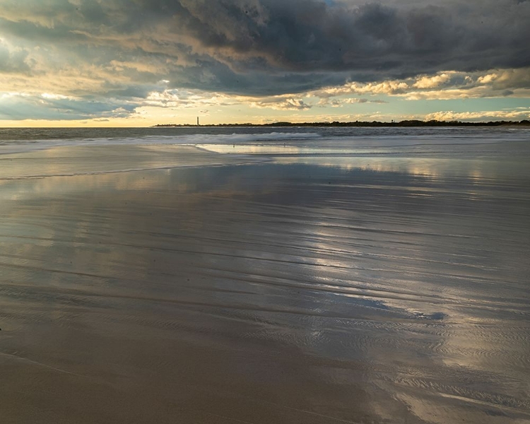 Picture of USA-NEW JERSEY-CAPE MAY NATIONAL SEASHORE SUNSET ON OCEAN AND BEACH SCENIC