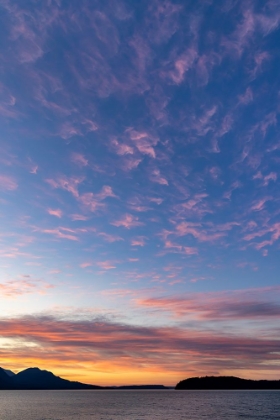 Picture of USA-WASHINGTON STATE-SEABECK SUNSET OVER HOOD CANAL