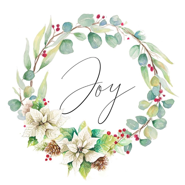 Picture of JOY POINSETTIA AND EUCALYPTUS WREATH