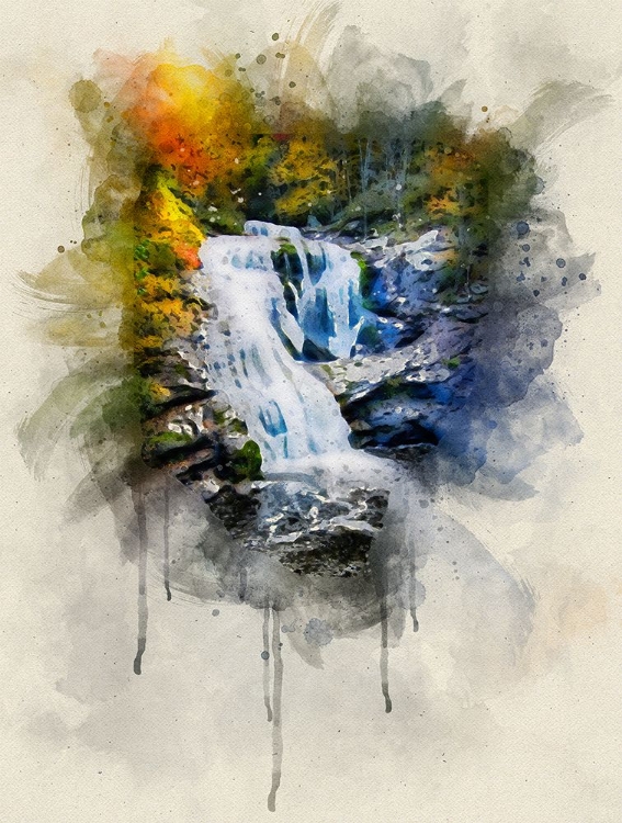 Picture of BALD RIVER FALLS WATERCOLOR