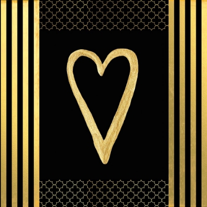 Picture of BLACK AND GOLD - FEATHERED FASHION HEART