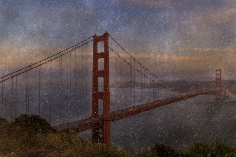 Picture of GOLDEN GATE BRIDGE RAIN PAINTERLY