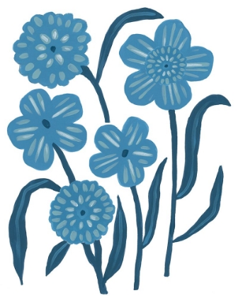 Picture of BLUE FOLK FLORALS II