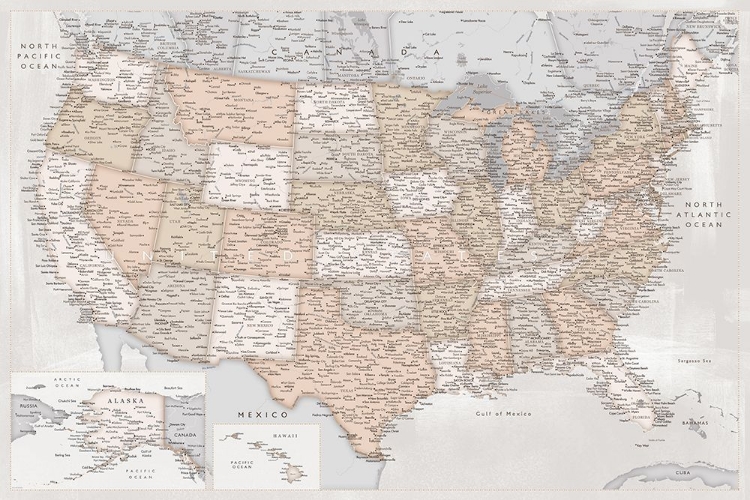 Picture of HIGHLY DETAILED MAP OF THE UNITED STATES, LUCILLE