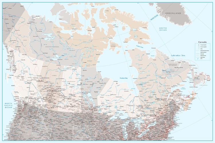 Picture of DETAILED MAP OF CANADA, LINCOLN