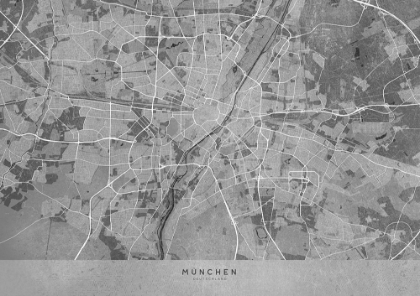 Picture of GRAY VINTAGE MAP OF MUNICH GERMANY