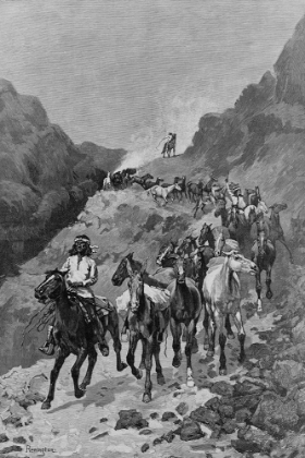 Picture of GERONIMO AND HIS BAND RETURNING FROM A RAID INTO MEXICO