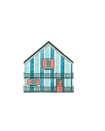 Picture of LITTLE STRIPED HOUSES CYAN