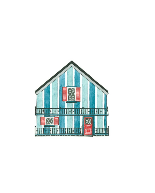 Picture of LITTLE STRIPED HOUSES CYAN