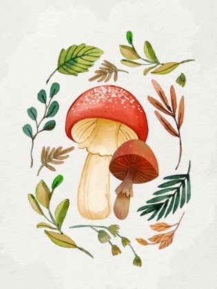 Picture of MUSHROOM AND LEAVES 1